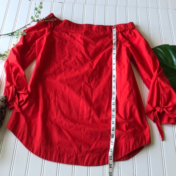 Free people show me some shoulder top bow red - Picture 5 of 11
